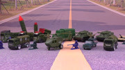 火箭炮战车反战航导弹车模型玩具 导弹发射车展示