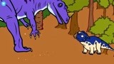 恐龙救援队 弱小的小三角龙被角鼻龙吓得瑟瑟发抖 快来帮助它！