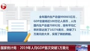 国家统计局:2019年人均GDP首次突破1万美元资讯搜索最新资讯爱奇艺