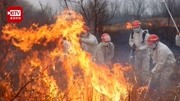 黄冈一处山林突发大火 湖北武警身穿防护服紧急灭火3小时资讯搜索最新资讯爱奇艺