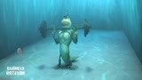 大战外星人：小怪兽在水里练肌肉，最后成功拯救世界