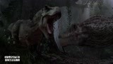侏罗纪公园，双龙之战！，竟被小小的棘龙扭断脖子！