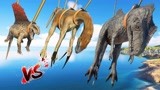 侏罗纪世界恐龙争霸战：多米尼克巨龙、喉龙、双足龙搏斗