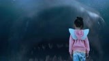 《巨齿鲨》：小女孩在玩球，突然海里出现大鲨鱼，小女孩吓哭了！