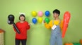 有趣的彩色气球盲盒玩具数字比赛