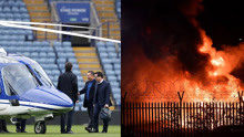 英超莱斯特城球队老板的私人飞机坠毁 现场火光冲天