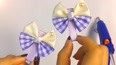 【可乐姐姐diy】紫色格子双层珍珠发夹