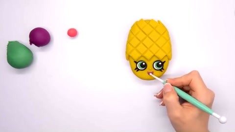 培乐多彩泥玩具手工:培乐多彩泥橡皮泥制作可爱的小菠萝冰淇淋