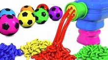 彩色的足球和面条机玩具