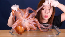 韩国美女吃大章鱼，玩的时候太害怕，吃的时候太过瘾