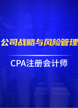 CPA注册会计师|公司战略与风险管理（基础课）