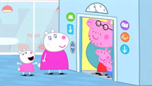 小猪佩奇和猪爸爸坐电梯
