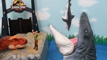 恐龙玩具探险 第20集 侏罗纪最佳场景摩梭龙吃鲨鱼