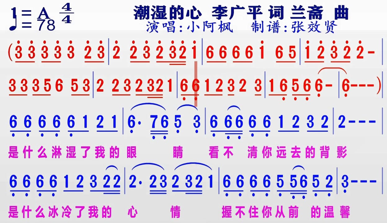 潮湿的心钢琴曲简谱图片