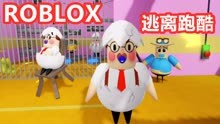ROBLOX逃离跑酷：小鸡仔用飞行器逃跑，没想到头被卡住了！