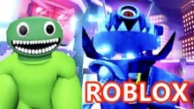 ROBLOX逃离跑酷：绿色班班逃离科幻城，遭鲨鱼机器人堵截！