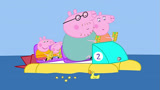 小猪佩奇：大家一起比赛划船，佩奇一家选的脚踏船竟然是最慢的