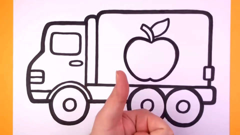 儿童启蒙益智绘画 第36集 画出奇怪的苹果工程车